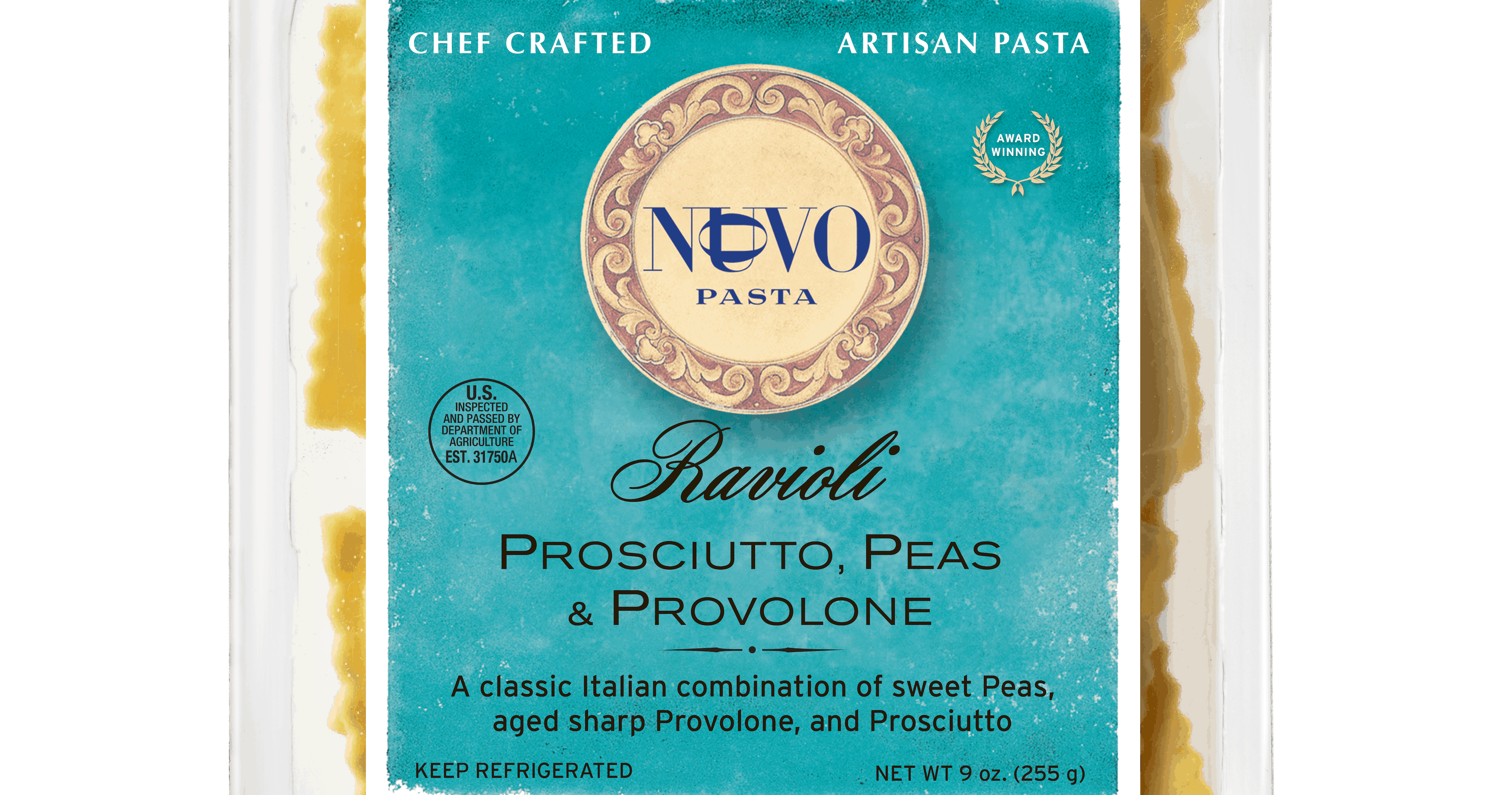 Prosciutto, Peas & Provolone Ravioli Nuovo Pasta