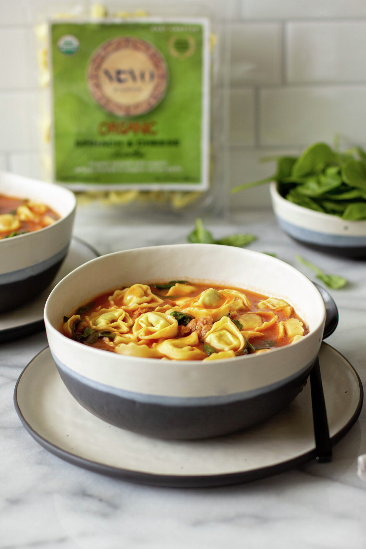 Creamy Tortellini, Sausage and Spinach Soup