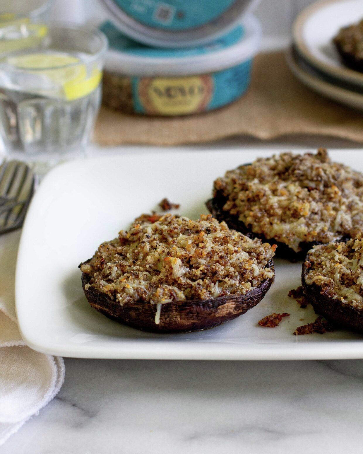 Portabella Gratin with Roasted Portabella and Truffle Pesto