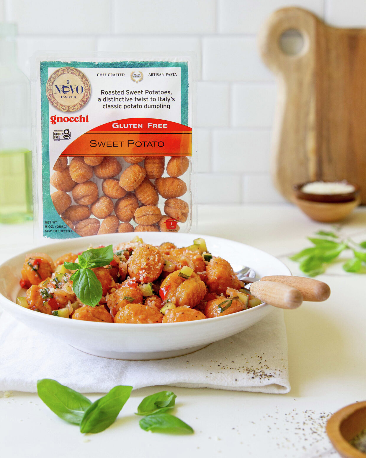 Sweet Potato Gnocchi with Zucchini and Basil