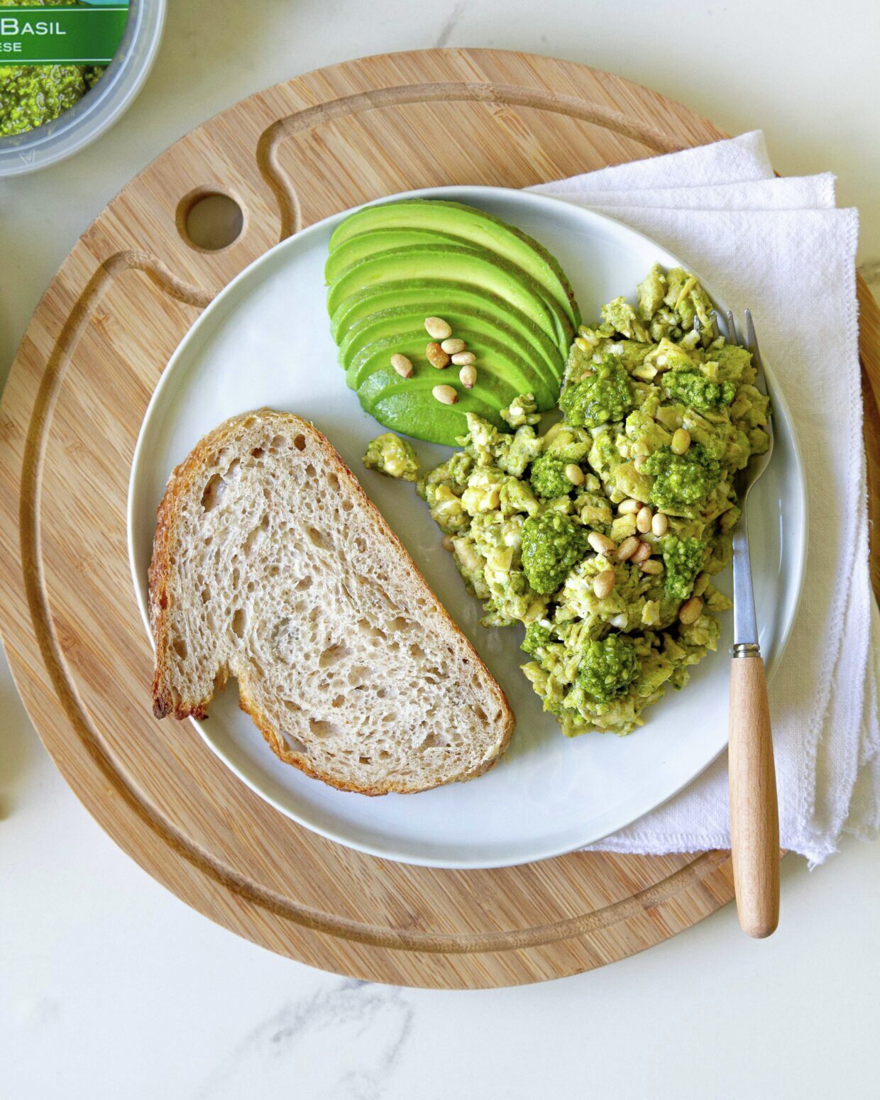 Scrambled Eggs with Basil Pesto