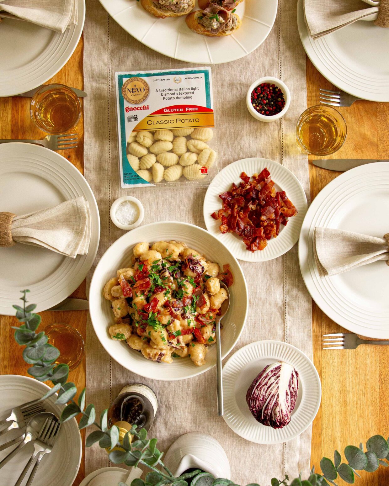 Gnocchi with “speck,” radicchio, and Parmigiano Reggiano